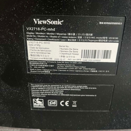 ViewSonic 27" curved gaming monitor 144 Hz used with speakers