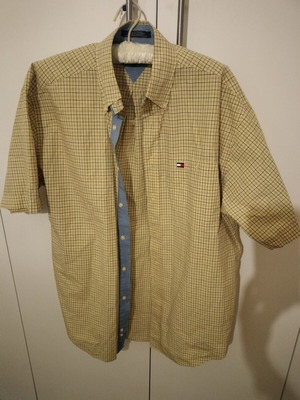 Tommy Hilfiger men's shirt with short sleeves, like new, blue and yellow