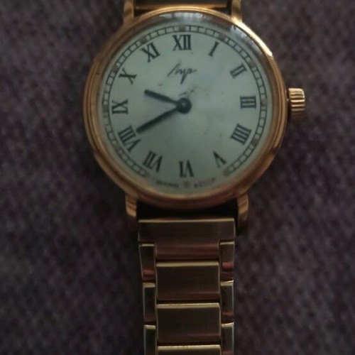 Luch mechanical watch used with gold-plated case, 70s-80s