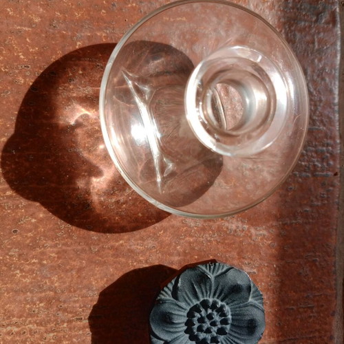 Rare Antique Narcisse Noir Caron 1911 jar used with crystal lid