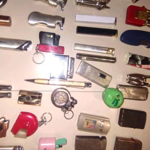 Vintage lighters used, set of 57 pieces