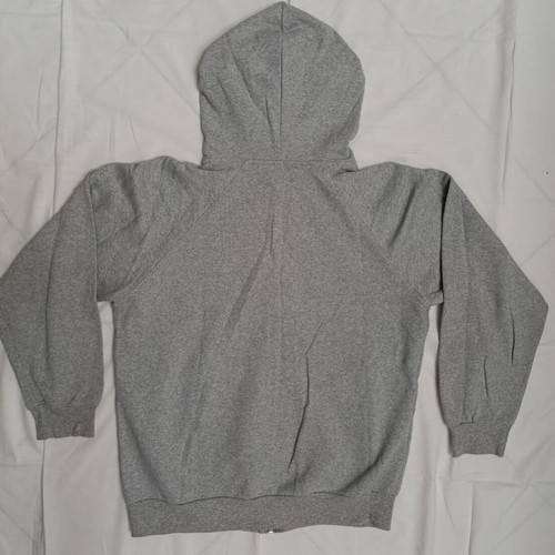 Kids Grey Full-Zip Hoodie with Red Contrast Hood Lining like new