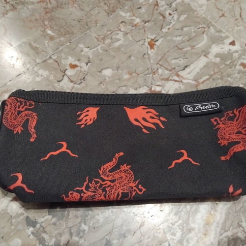 Herlitz pencil case with dragon design used