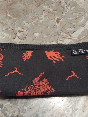 Herlitz pencil case with dragon design used