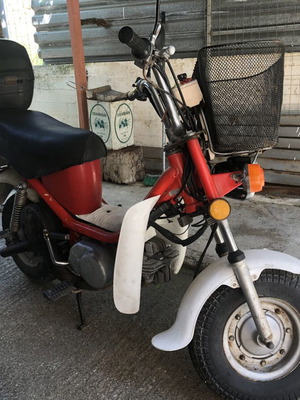 Yamaha Chappy LB 50 scooter, red, 50 cc, manual transmission