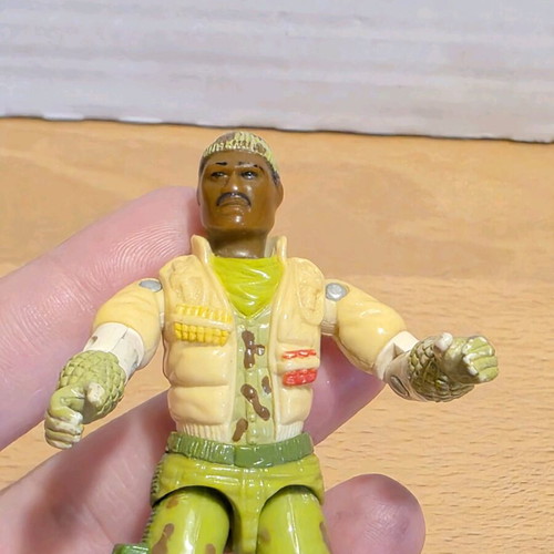 G.I. Joe Stalker v3 1989 figure with kayak used, vintage Hasbro