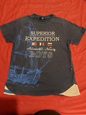 Alouette boys' short-sleeve shirt used, size 140 cm, blue