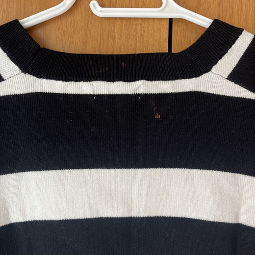 Calliope Cropped Striped Knit Top XS like new, black and white