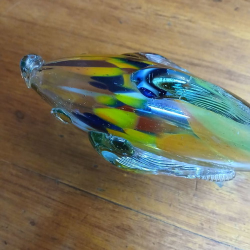 Blown Glass Fish used with colorful design