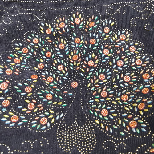 Vintage Handmade Shoulder Bag Pouch Black Embroidered Peacock