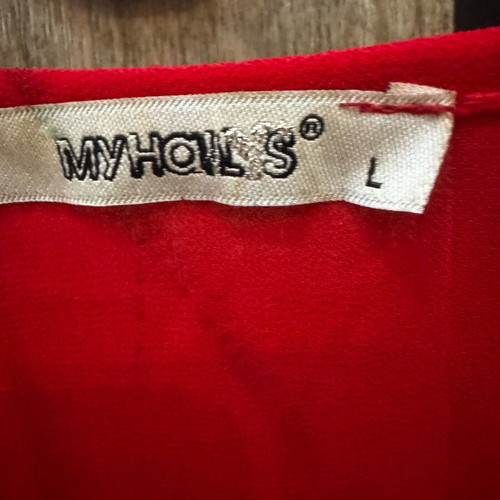 Blouse red with zipper size Large like new