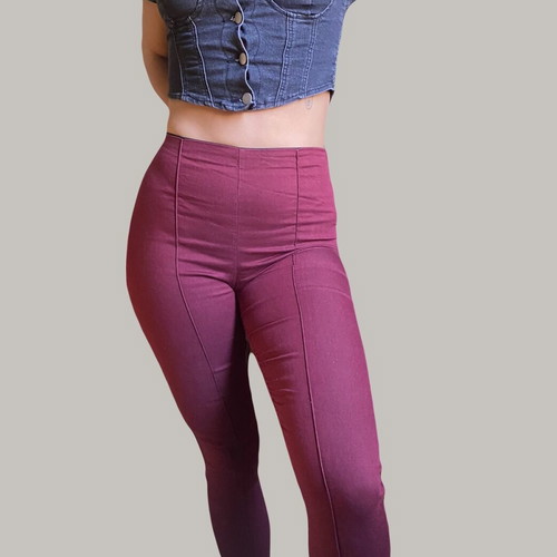Bordeaux pants used with side zipper, size M