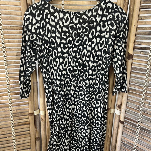 Atmosphere Black and White Leopard Print Dress, Size 14