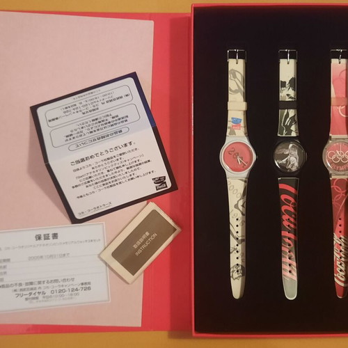 Olympic Games Athens 2004 set with three official Coca Cola watches new