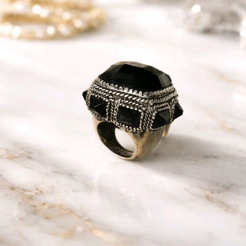 Large massive Mango women's ring used, silver
