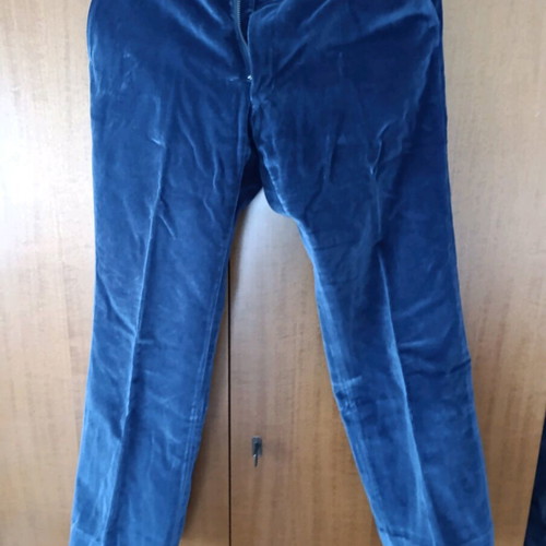 Blue velvet suit like new, tailor made