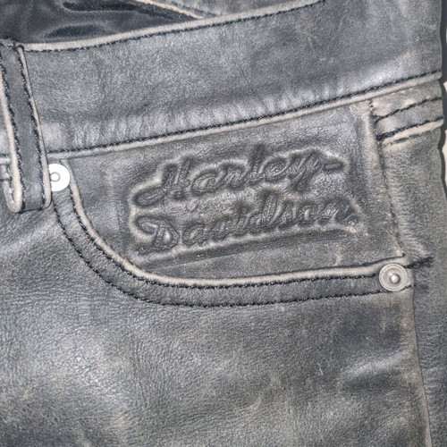 Vintage Harley Davidson riding pants women's leather like new, black, XS