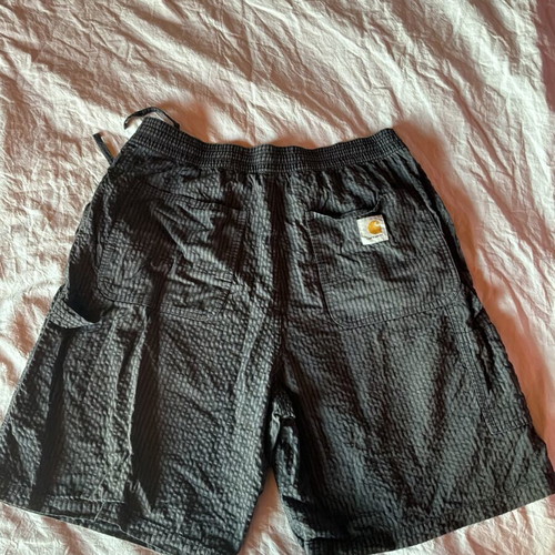Carhartt WIP Toland Shorts XL like new, black-grey stripes, 100% cotton