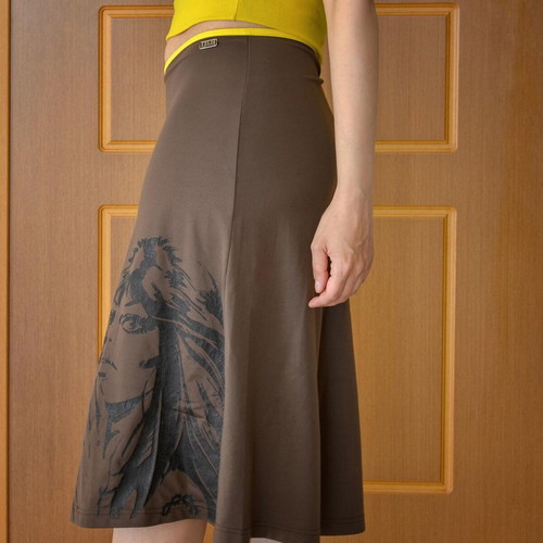 Vintage Y2K Gsus skirt with graphic print and yellow detail like new