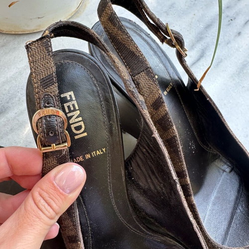 Fendi platform sandals size 37 like new with pouch