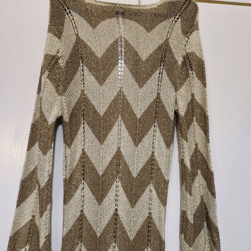 Knitted dress new made in Italy, beige and gold