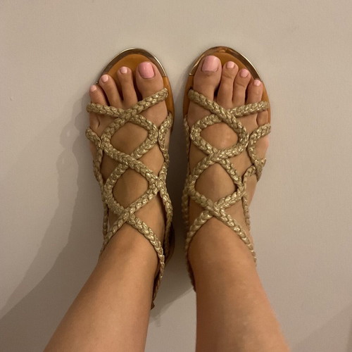 Shoe Bizz sandals used, beige-gold, size 39