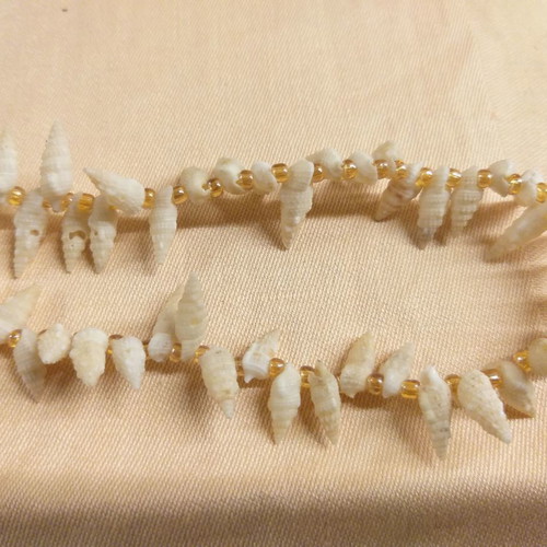 Necklace with white shells, vintage