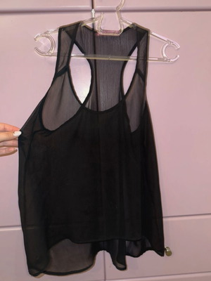 Black sheer blouse like new, size L