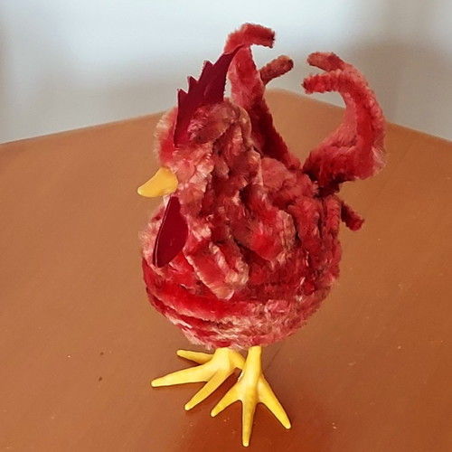 Vintage Easter rooster used, velvet decorative item