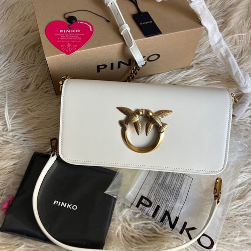 Pinko crossbody bag new white beige with magnetic clasp