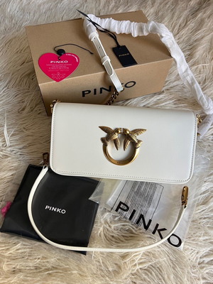 Pinko crossbody bag new white beige with magnetic clasp