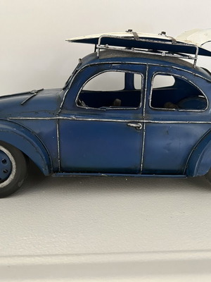 VW Beetle decorative car like new, blue metal