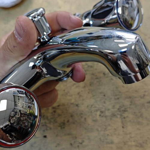Clever chrome bathtub faucet with two handles, brass