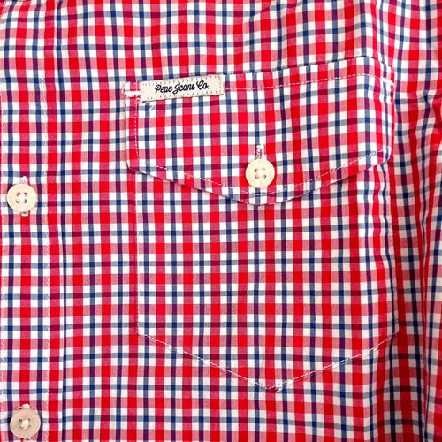 Pepe Jeans London checked shirt used, red, size small