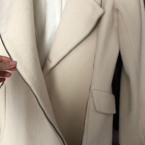 Polo Garage wool coat ivory used with pockets and zipper