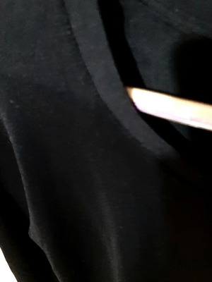 Zara medium black long-sleeve cotton top with elastane