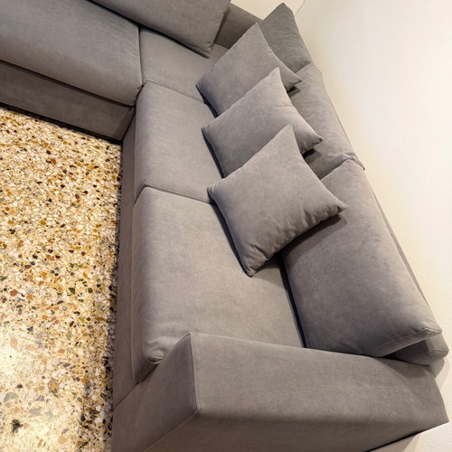 Multifunctional living room sofa with stain-resistant fabric