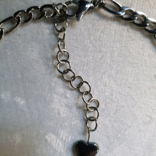 Hematite Heart Choker Stainless Steel Handmade Jewelry