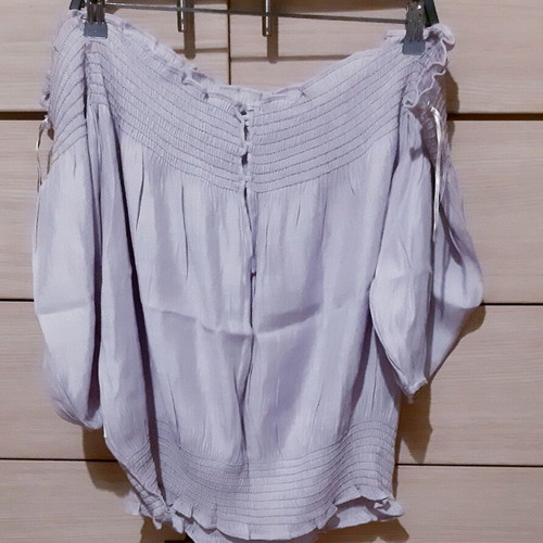 Zara off-shoulder top large/xlarge, like new, lilac cotton