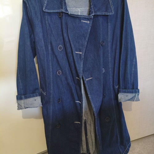 Denim trench coat Fittiway dark wash size M like new
