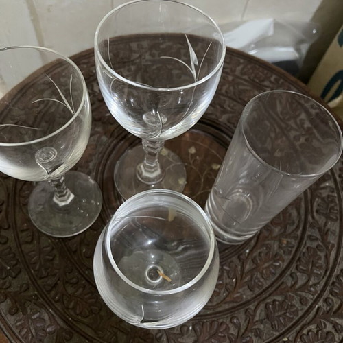 Crystal glasses new, set of 24 with delicate design