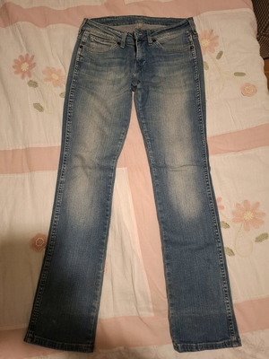 Wrangler jeans used, light color, low-rise, straight leg