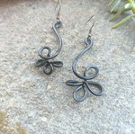 Handmade stainless steel wire earrings with stainless steel hooks