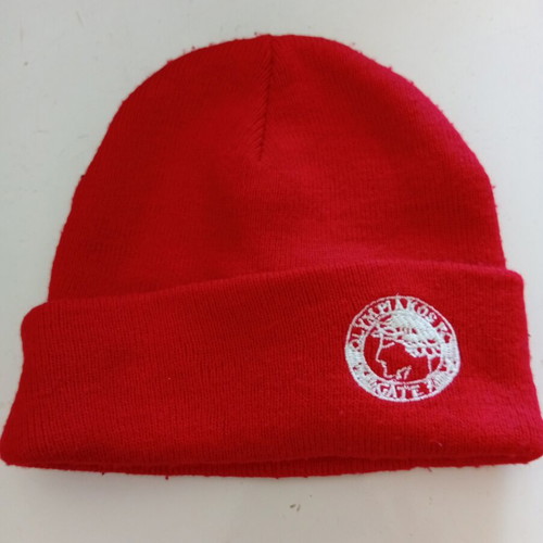 Olympiakos beanie new, red acrylic one size