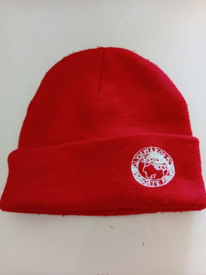 Olympiakos beanie new, red acrylic one size