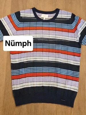Nümph Gabriella SS Pullover fine-knit striped top, size L