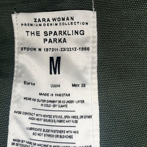 Jacket parka Zara Premium Collection new, khaki with silver details, large oversize