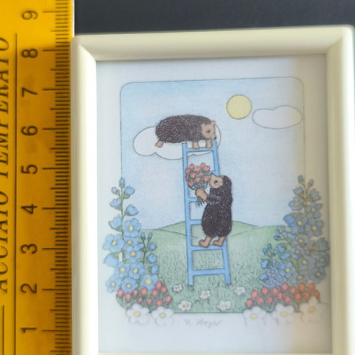 Miniature Drawings set of 3 used with plastic frames