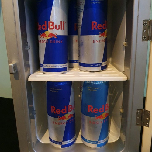 Red Bull mini fridge used, fits 8 cans