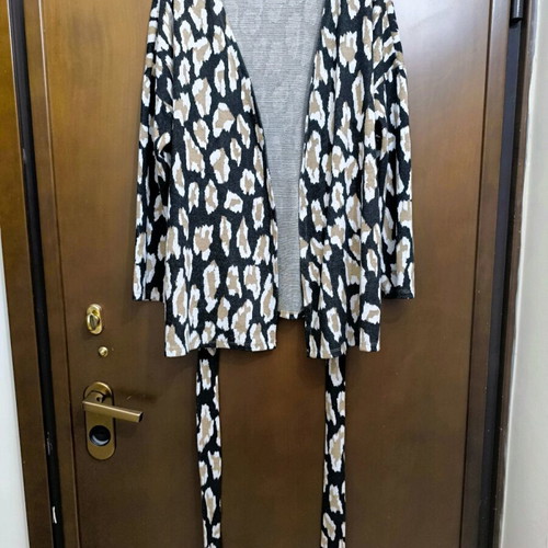 Vila knitted wrap cardigan XL like new, black and beige